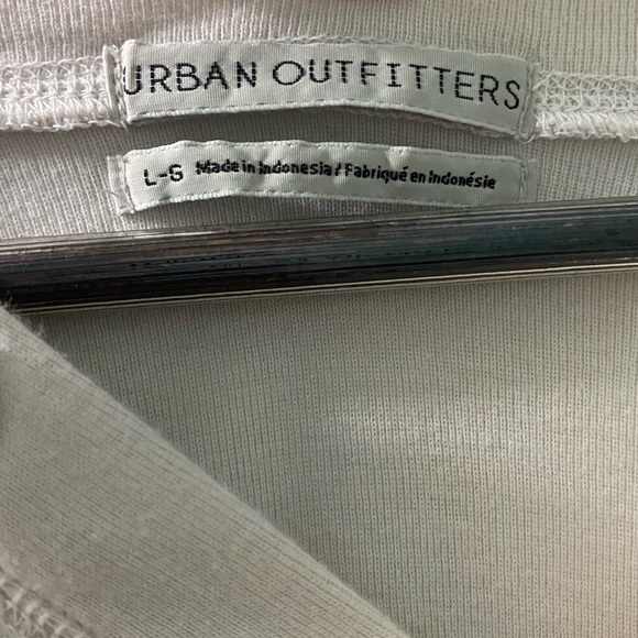 UO Shrunken Surplus Henley Top in Ivory - Picture 7 of 9